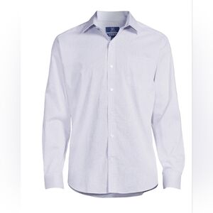 George White & Navy Micro-Check Stretch Collar Dress Shirt  3